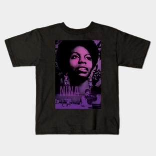 Famous Black Women Series | Nina Simone Mood Kids T-Shirt